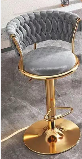 Different Color Bar Stool Beige High Kitchen Home Light Office use Backrest Iron Island Chair