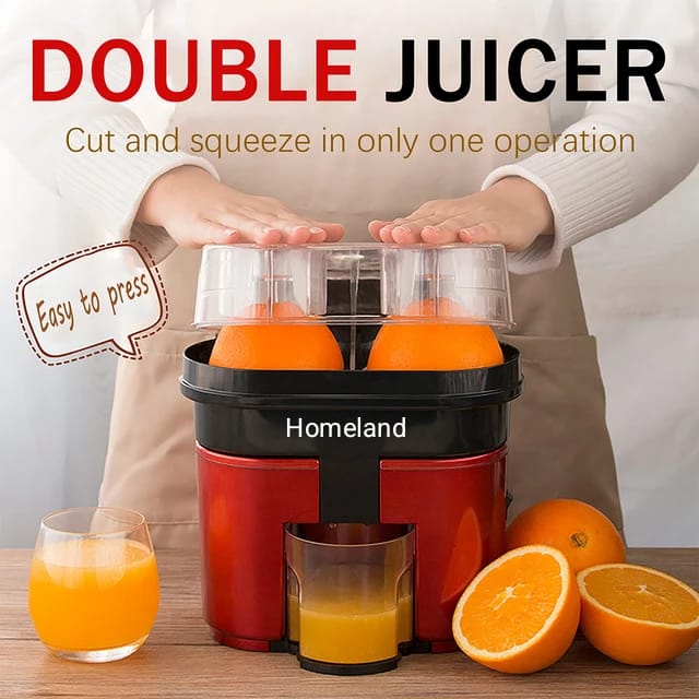 Electric Double Citrus Juicer, 90W Cutting Squeezing Juicer, Slow Masticating Juicer, Lemon Juicer