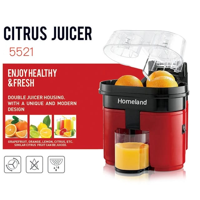 Electric Double Citrus Juicer, 90W Cutting Squeezing Juicer, Slow Masticating Juicer, Lemon Juicer