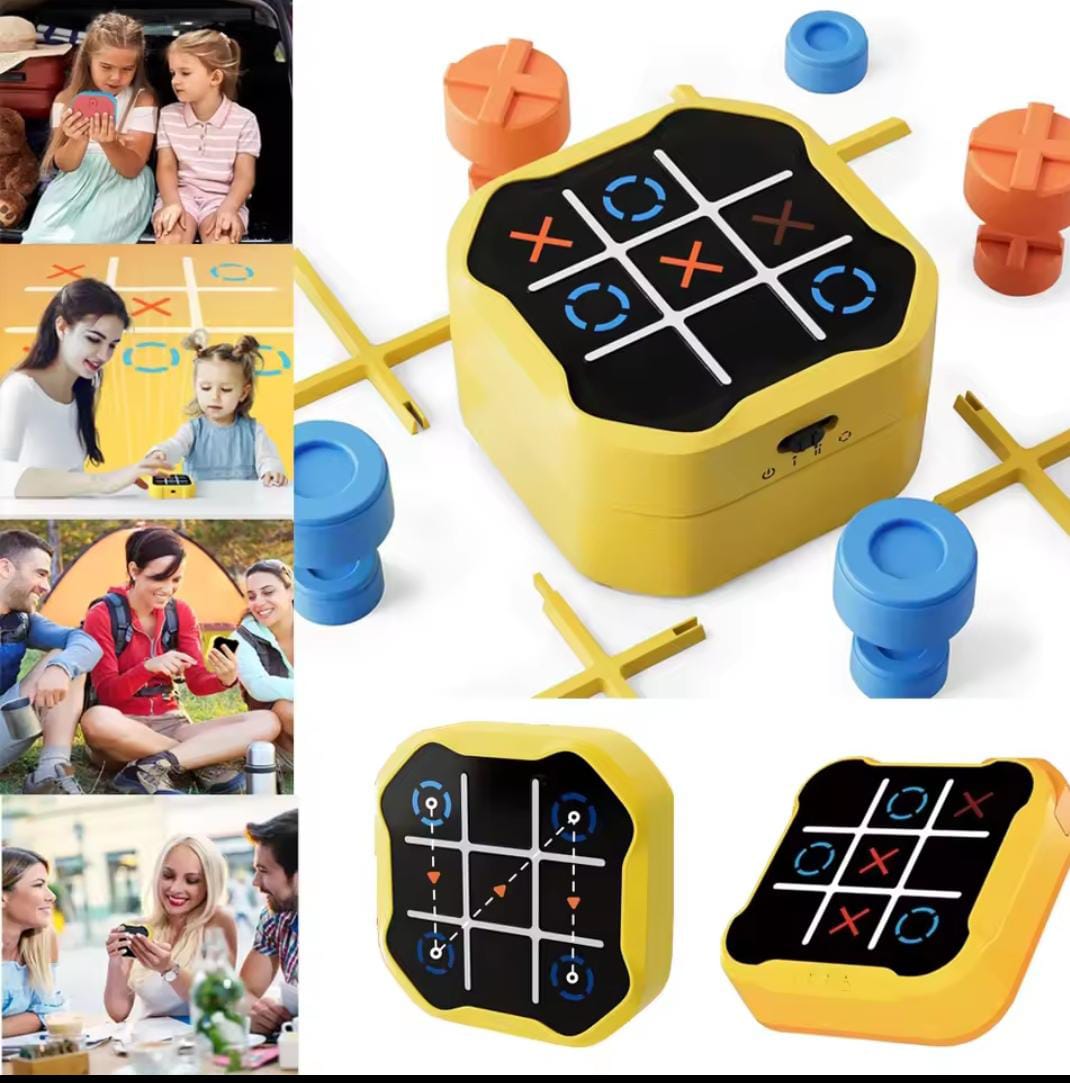 Tic-tac-toe Game 3 in 1 Handheld Puzzle Game Console Portable Travel Games for Educational and Memory Growth