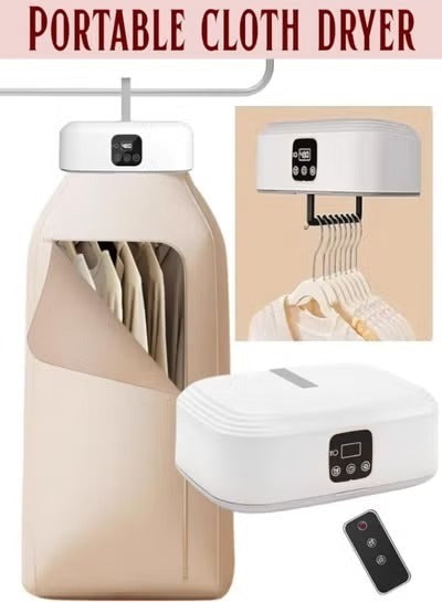Portable Clothes Dryer with Remote Control – Electric Garment Drying Machine, Wardrobe Style Folding Dryer, Fast Drying & Dehumidifier, Energy Saving Laundry Dryer for Clothes, Towels & Baby Clothes