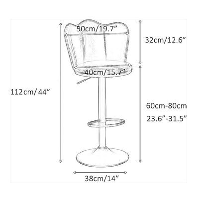 Adjustable Bar Stools with Back and Footrest, Square Shape Swivel Bar Stool for Kitchen and Dining, Chrome Base Hydraulic Barstools