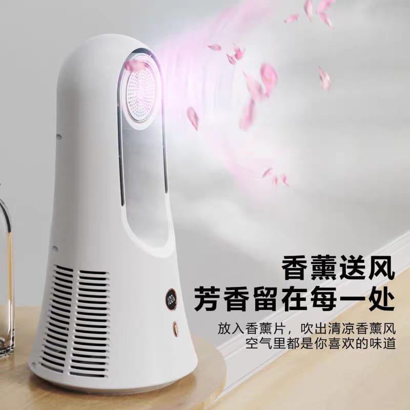Desk Bladeless Fan 6 Speeds Small Desktop Fan with Power Display Tablet