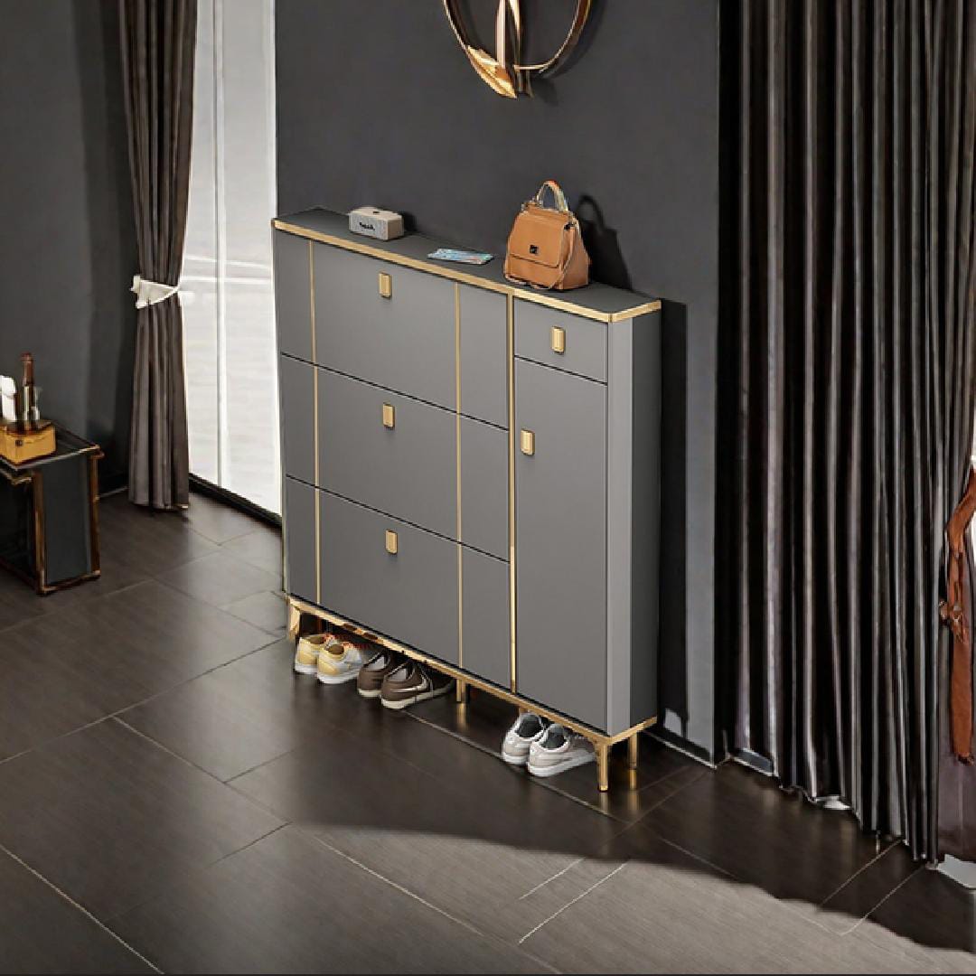 Shoe Storage Cabinet for Entryway Slim, Shoe Cabinet with 3 Flip Drawers, Entryway Shoe Storage Cabinet for Home and Apartment