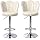 Adjustable Swivel Bar Stool, Modern Counter Height Barstools with Low Back and Footrest, Comfy Upholstered Kitchen Island Bar Chairs with Metal Footrest for Dining Room Pub