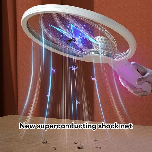 3-in-1 Smart 9.05x11.4in Foldable Rechargeable Bug Zapper,Electric Fly Swatter,Travel & Home Insect Killer,USB Charge,Safe Design