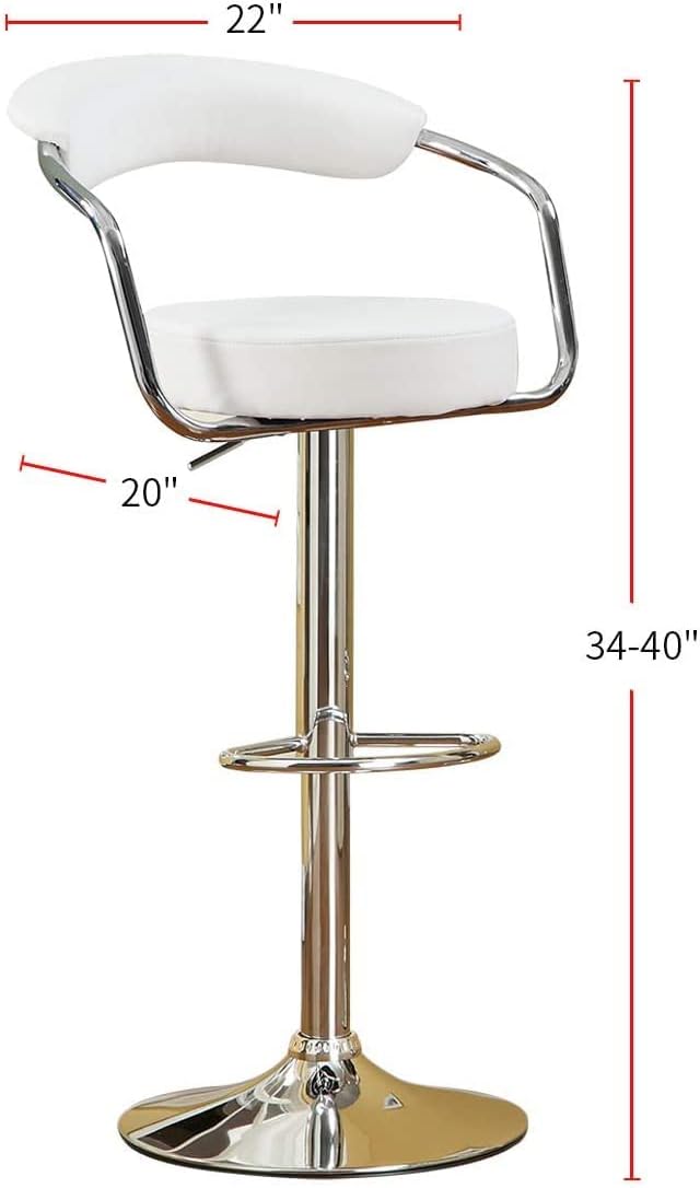 Adjustable Counter Height Swivel Barstools with Low Back with footrest, and Swivel 360 with Premium Silver Base