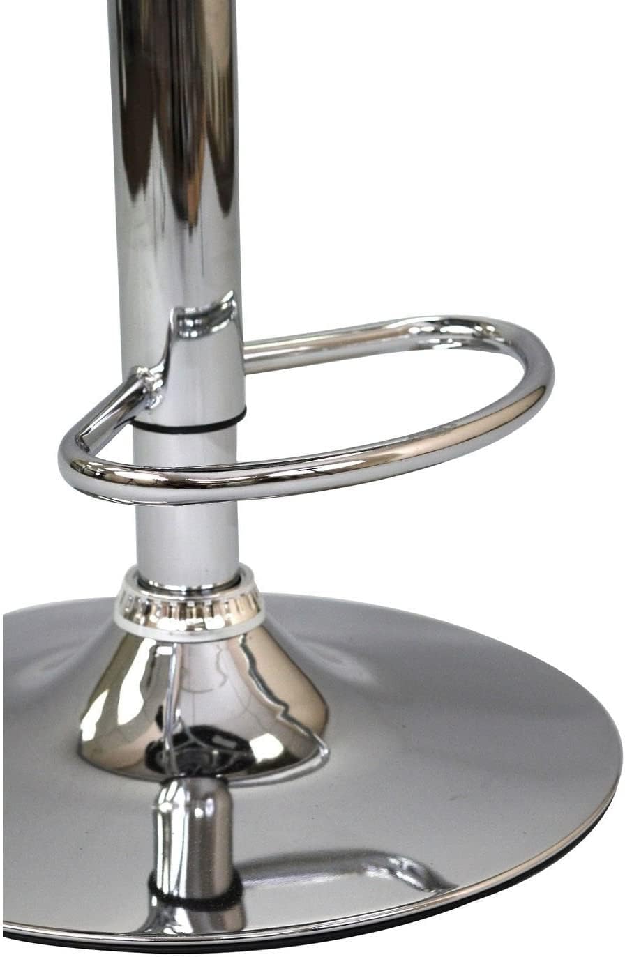Adjustable Counter Height Swivel Barstools with Low Back with footrest, and Swivel 360 with Premium Silver Base