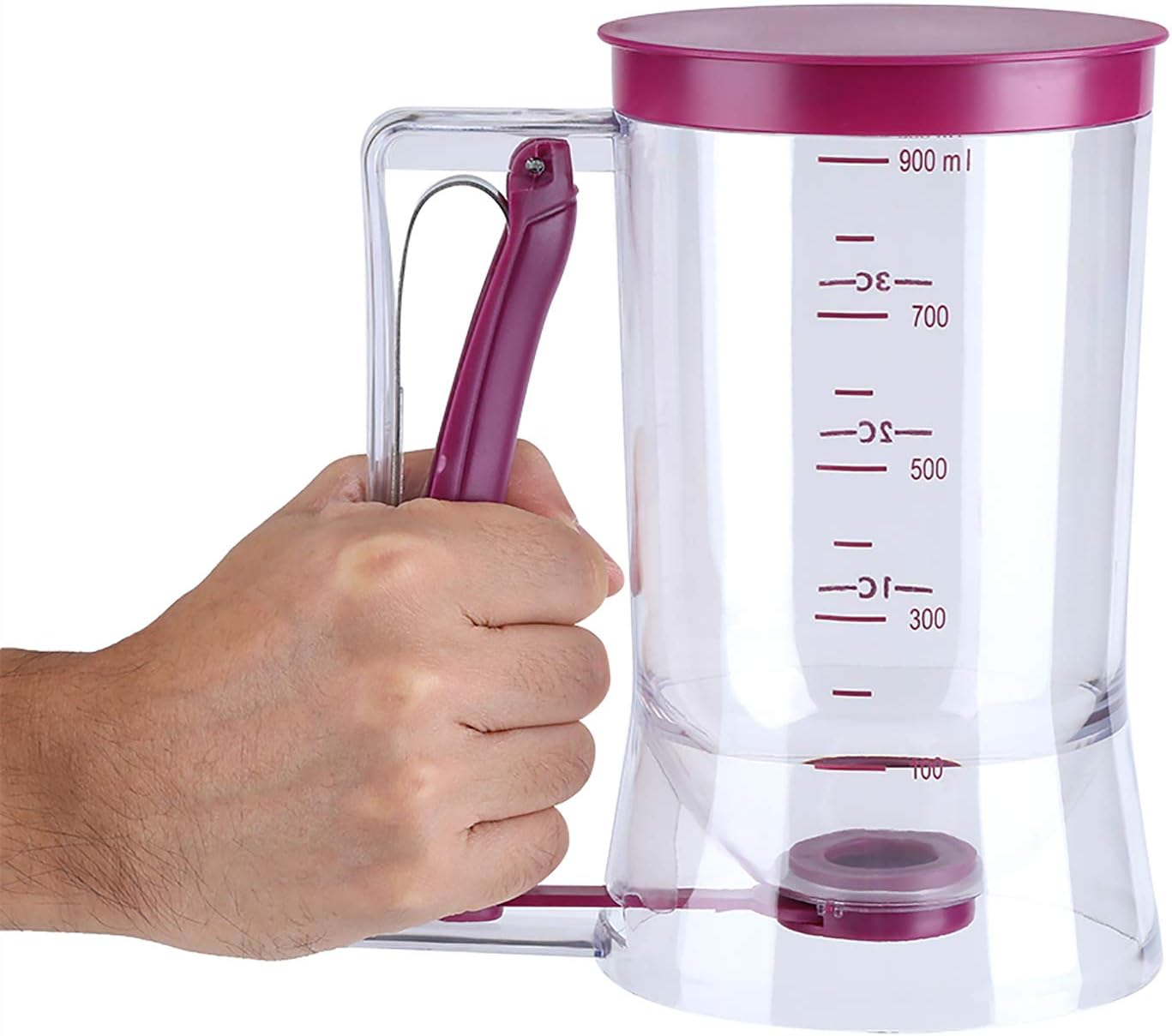 Cake Dough Dispenser, Dough Scoop 900 ml, Dough Scoop for Pancakes, 17 x 11 x 18.5 cm, Dough Cream Separator, Cupcake Maker with Trade Fair Label, Baking Tool for Waffles, Muffin Mixes, Crepes
