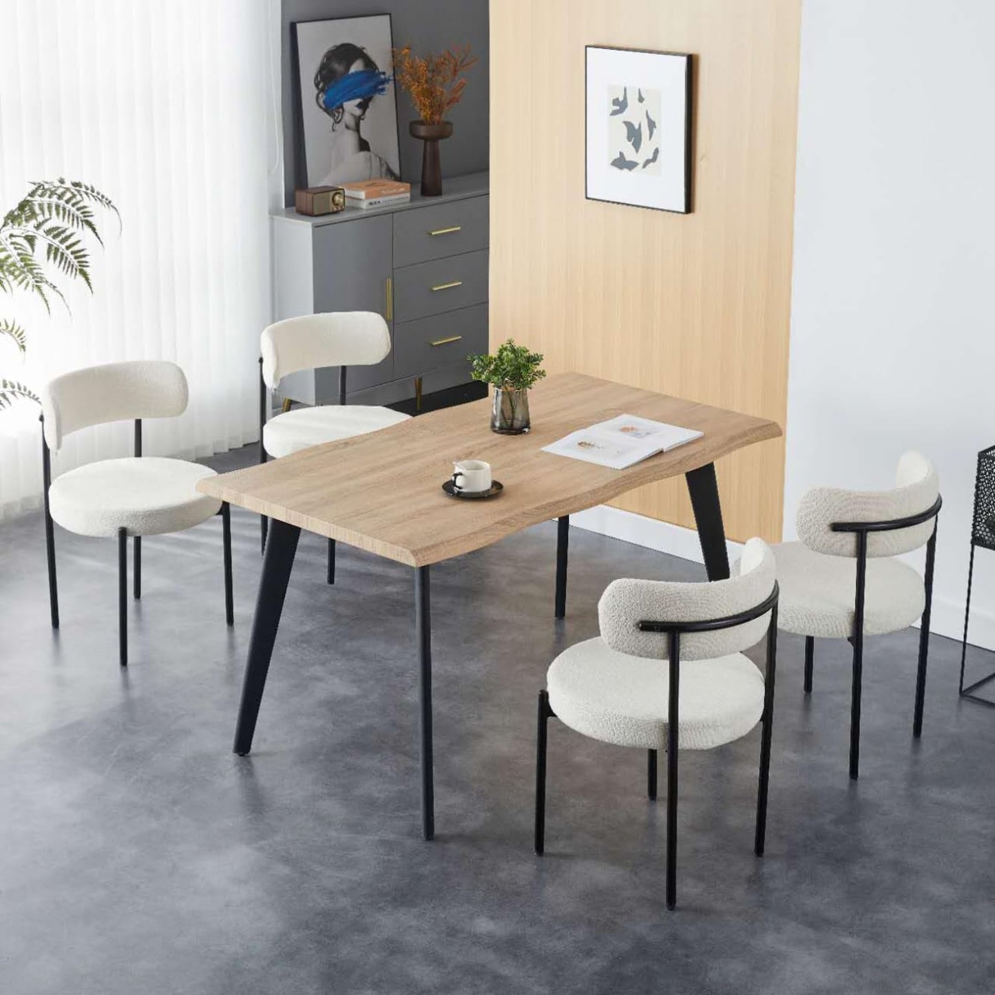 Luxurious Modern Dining Chairs - Stainless Steel Leg, Lamb Wool Single Lounge Chair for Hotel, Restaurant, and Office - High-End Living Room Seating (White)