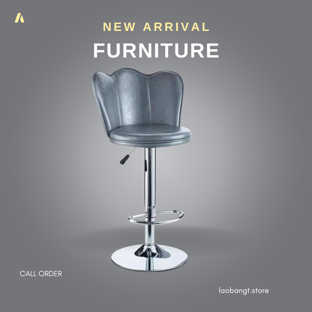 Swivel Chairs Adjustable Home Kitchen PU Seat Cushion Metal Footrest Chassis Beauty Reception Stools