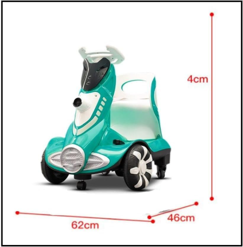 Four-Wheel Kids Car | Bubble Function | 360 Degree Rotation | Cool LED Lights | Seat Belt | Safe & Comfortable | TM010 For 3 To 6 Years Kids, (Green)