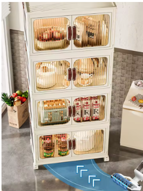 4 layer Stacking Storage Box for Household Folding Wardrobe Clothes Quilts Sorting Artifact Plastic Toy Storage Bin