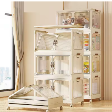 4 layer Stacking Storage Box for Household Folding Wardrobe Clothes Quilts Sorting Artifact Plastic Toy Storage Bin