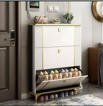 Wooden Shoe Rack to Organize the Shoes – Sturdy Shoe Cabinet with Wide Storage Capacity (Shoe Wardrobe New - White)