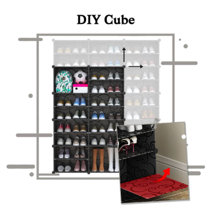 Shoe Rack Storage Cabinet with Doors Key Holder Portable Shoes Organizer Exp