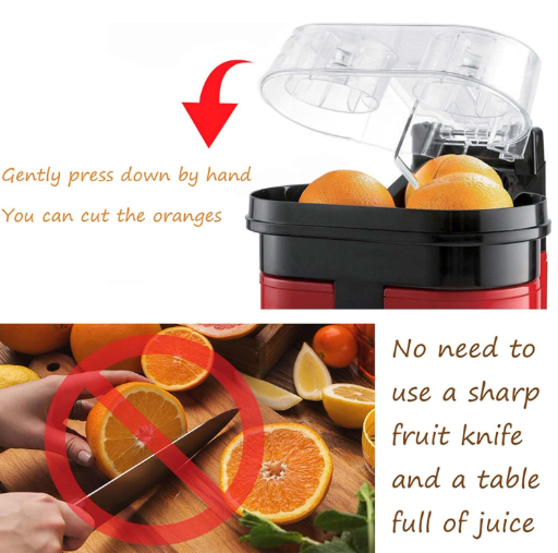 Electric Double Citrus Juicer, 90W Cutting Squeezing Juicer, Slow Masticating Juicer, Lemon Juicer
