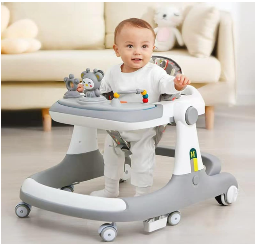 Baby Walker,3 in 1 Multifunctional Learning Walker,Seat or Push Behind,Infant Activity Center w/Music & Steering Wheel,