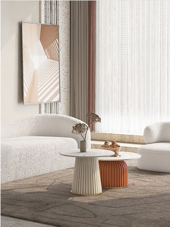 2 pcs Coffee Table Set Modern Coffee Side Table Set Cafe Table Sofa Side Table End Table Snack Table Fshion Design for Living Room