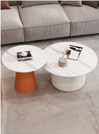 2 pcs Coffee Table Set Modern Coffee Side Table Set Cafe Table Sofa Side Table End Table Snack Table Fshion Design for Living Room
