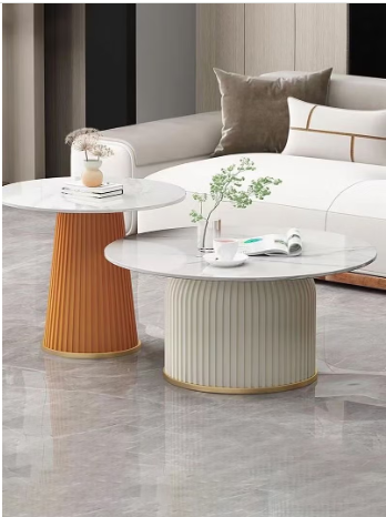 2 pcs Coffee Table Set Modern Coffee Side Table Set Cafe Table Sofa Side Table End Table Snack Table Fshion Design for Living Room