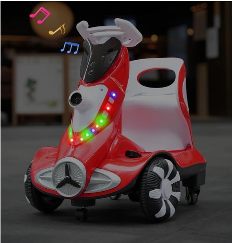 Electric Four-Wheel Kids Car | Bubble Function | 360 Degree Rotation | Cool LED Lights | Seat Belt | Safe & Comfortable
