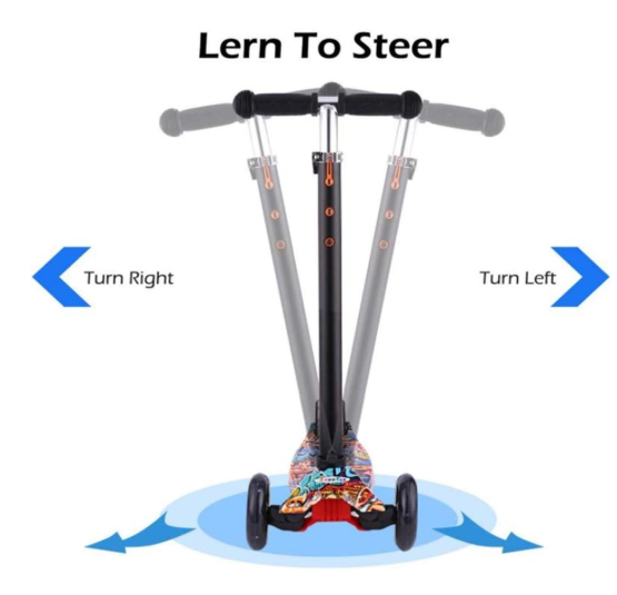 Kids Scooter 3 Wheel Mini Adjustable Kick Scooter with LED Light Up Wheels(Colorful)