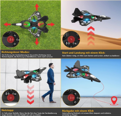 Remote Controlled L0712 RC Aeroplane with LED Lights, 80m Range, USB Charging,Ideal for Beginners, Children, and Adults, Indoor/Outdoor Flying Toy