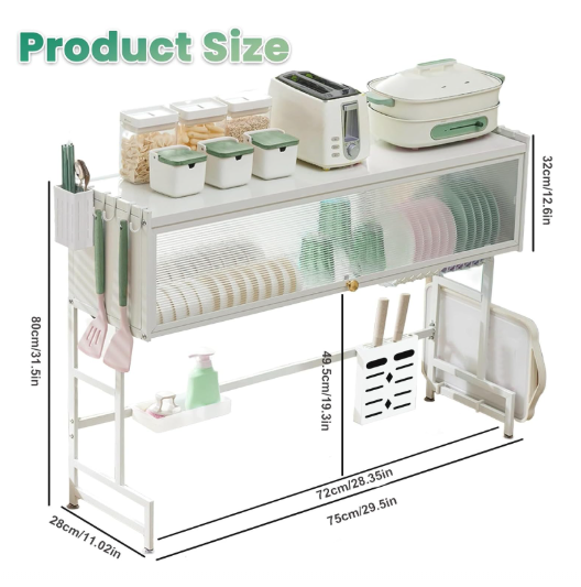 Dish Rack Over Sink Dish Drainer Drying Rack for Kitchen Counter Multifunction Organizer Storage Shelf