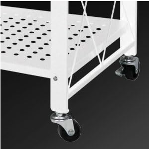 Home Use Metal Folding Storage Rack No-Installation One-Pull Mobile Floor Shelf Multi-Layer Utensil Kitchen Storage Artifact white