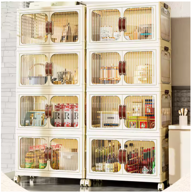 4 layer Stacking Storage Box for Household Folding Wardrobe Clothes Quilts Sorting Artifact Plastic Toy Storage Bin