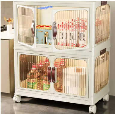 4 layer Stacking Storage Box for Household Folding Wardrobe Clothes Quilts Sorting Artifact Plastic Toy Storage Bin