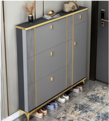 Shoe Storage Cabinet for Entryway Slim, Shoe Cabinet with 3 Flip Drawers, Entryway Shoe Storage Cabinet for Home and Apartment