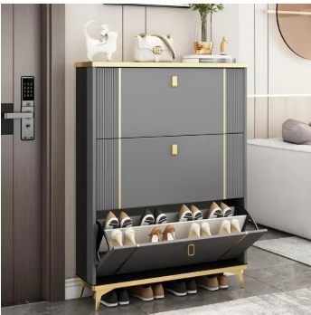 Wooden Shoe Rack to Organize the Shoes – Sturdy Shoe Cabinet with Wide Storage Capacity (Shoe Wardrobe New - gray))
