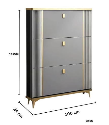 Wooden Shoe Rack to Organize the Shoes – Sturdy Shoe Cabinet with Wide Storage Capacity (Shoe Wardrobe New - gray))