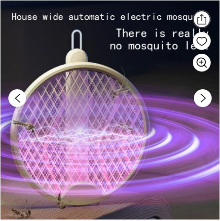 3-in-1 Smart 9.05x11.4in Foldable Rechargeable Bug Zapper,Electric Fly Swatter,Travel & Home Insect Killer,USB Charge,Safe Design