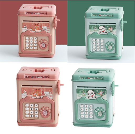 Kids Cash Box Fingerprint And Code Access Money Storage Holder Safe And Small Savings For Home Or Work
