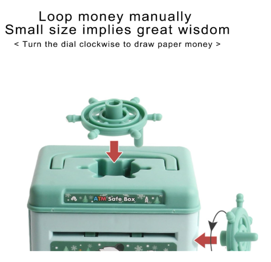 Kids Cash Box Fingerprint And Code Access Money Storage Holder Safe And Small Savings For Home Or Work