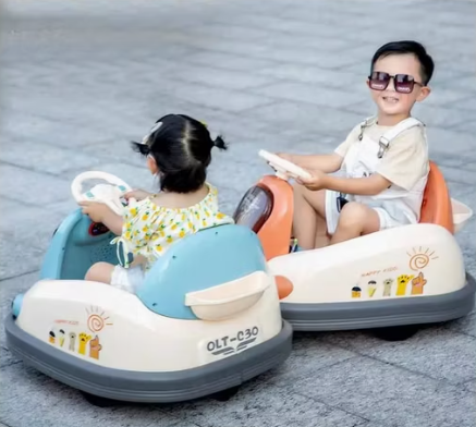 Electric Ride-On Car - 380 Degree - Suitable for Children Aged 1 to 5 - Unisex - Plastic - No Assembly Required - 70cm x 55cm x 50cm - 25kg - 50cm Width - 60cm Height