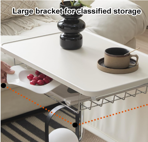Sleek U-Design Multifunctional Rolling Table – Aescraft