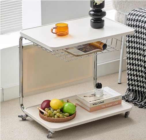 Sleek U-Design Multifunctional Rolling Table – Aescraft