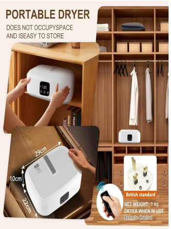 Portable Clothes Dryer with Remote Control – Electric Garment Drying Machine, Wardrobe Style Folding Dryer, Fast Drying & Dehumidifier, Energy Saving Laundry Dryer for Clothes, Towels & Baby Clothes