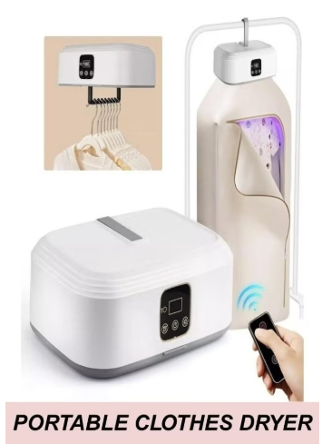 Portable Clothes Dryer with Remote Control – Electric Garment Drying Machine, Wardrobe Style Folding Dryer, Fast Drying & Dehumidifier, Energy Saving Laundry Dryer for Clothes, Towels & Baby Clothes