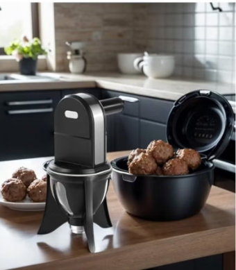 Electric Sweet Dumpling, Luqaimat, Loqumat Al Kadey And Sweet Ball Maket With Digital Screen Counter, On And Off Switch And Easy To Clean - 1 Liter Black
