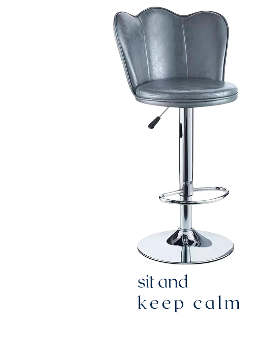 Swivel Chairs Adjustable Home Kitchen PU Seat Cushion Metal Footrest Chassis Beauty Reception Stools