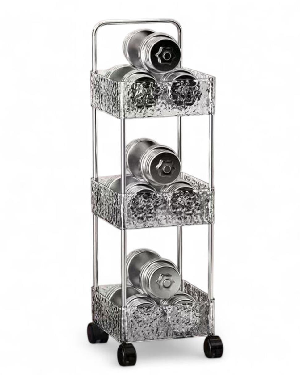 Acrylic Rolling Cart with Wheels - Transparent Storage Rack for Living Room, Kitchen, Bathroom - Ideas for Cosmetics & Snacks