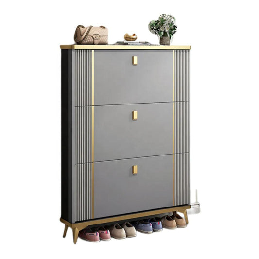 Wooden Shoe Rack to Organize the Shoes – Sturdy Shoe Cabinet with Wide Storage Capacity (Shoe Wardrobe New - gray))