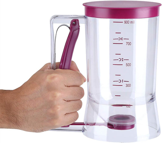 Cake Dough Dispenser, Dough Scoop 900 ml, Dough Scoop for Pancakes, 17 x 11 x 18.5 cm, Dough Cream Separator, Cupcake Maker with Trade Fair Label, Baking Tool for Waffles, Muffin Mixes, Crepes
