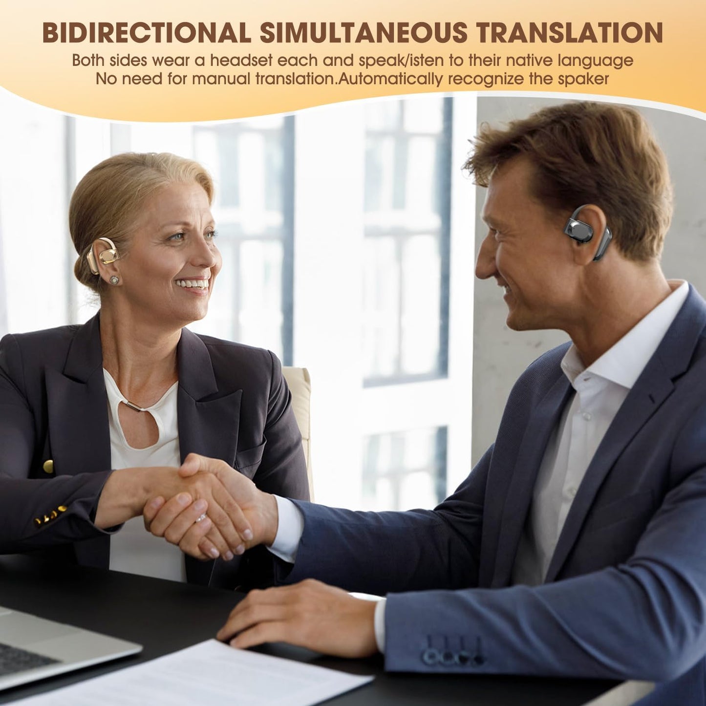 Ai Translating Ear Buds, 2025 New Wireless Bluetooth Translation Earbuds, Upgrade Real Time Language Translator, 144 Languages Play Music Bluetooth Over-Ear for iOS & Android