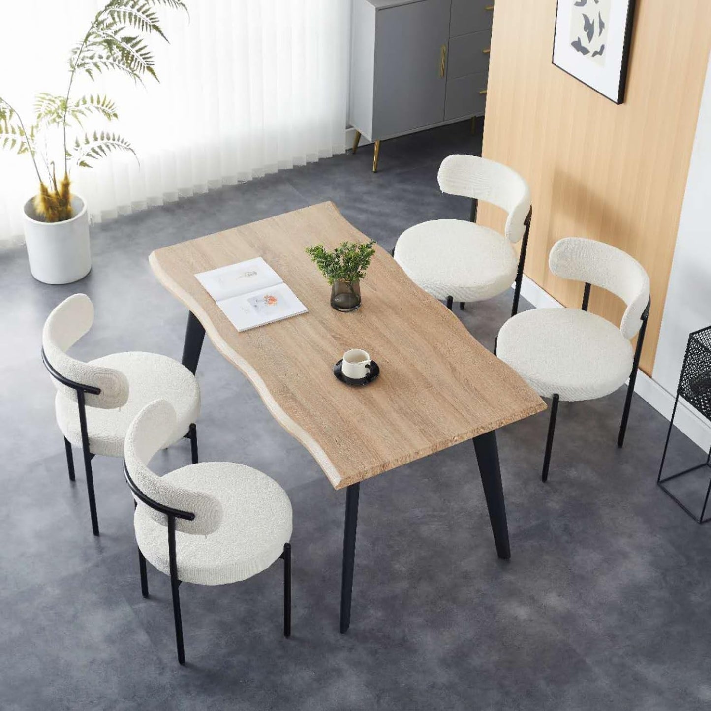 Luxurious Modern Dining Chairs - Stainless Steel Leg, Lamb Wool Single Lounge Chair for Hotel, Restaurant, and Office - High-End Living Room Seating (White)